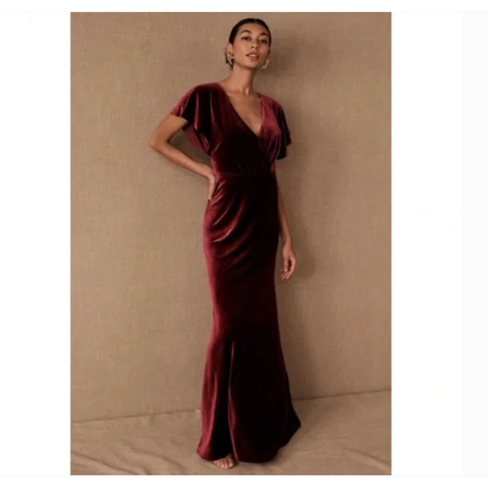 Jenny Yoo Ellis Dress 10 BHLDN Velvet Red NEW